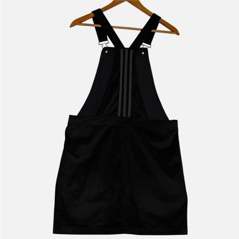 Adidas Black Mini Dress Corduroy Overall Dress Black Size S Sporty - Picture 6 of 8